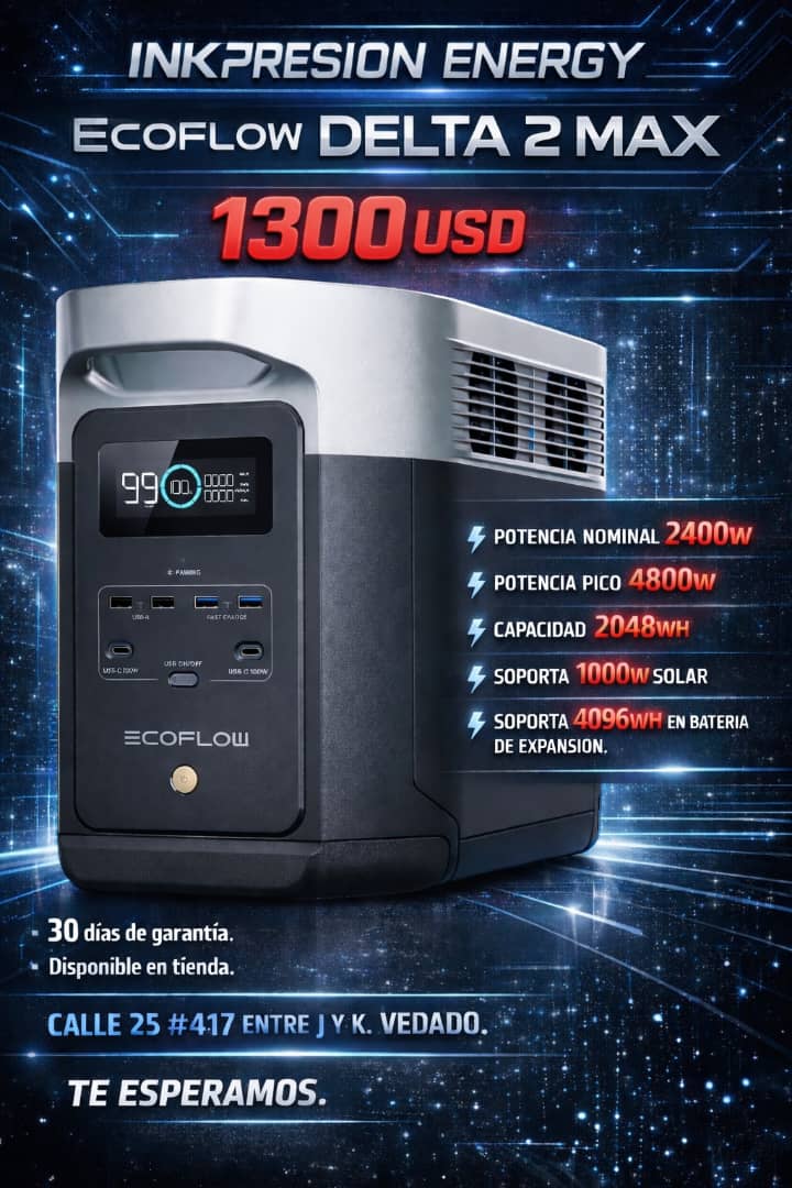 EcoFlow DELTA 2 Max — Estación de Energía Portátil 2048Wh