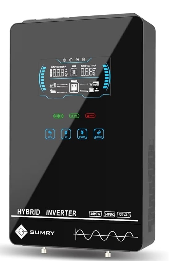 Inversor Híbrido SUMRY 4000W 24VDC / 120VAC — Solar y Baterías